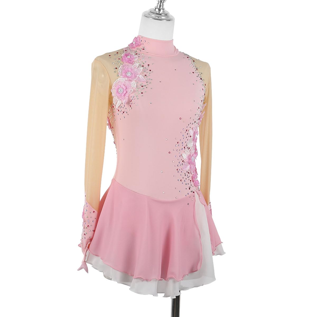 Eiskunstlauf Kleid Mädchen Kürkleid Strass Gymnastik Leotard Ballerina Kleid Latein Tanzkleid Rollkunstlauf Wettbewerb Tanzanzug Eiskunstlauf Zubehör
