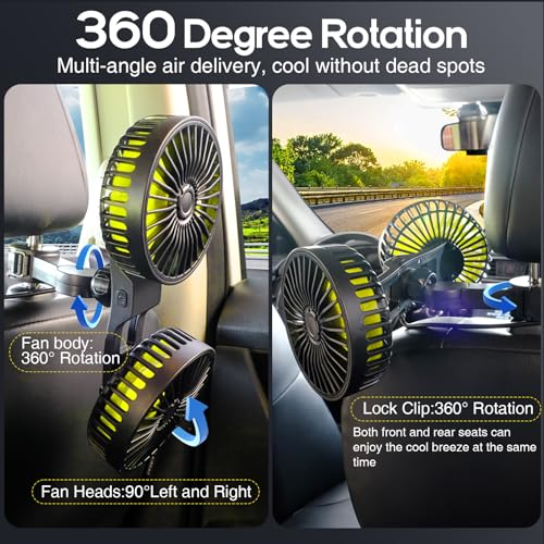 Dealswin Dual Head USB Car Fan