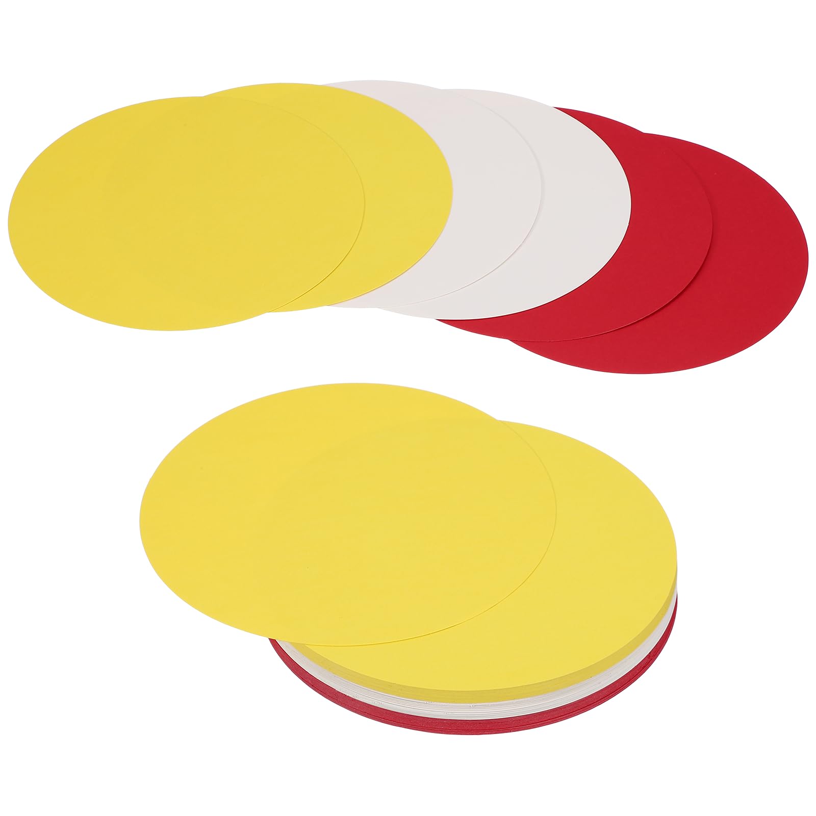 PATIKIL 60 Sheet Circle Card Stock, 6 Inch Round Cutouts Paper Thick Cardstock Coaster for DIY Craft Projects Printing Supplies Bulletin Board Decor, White/Yellow/Red