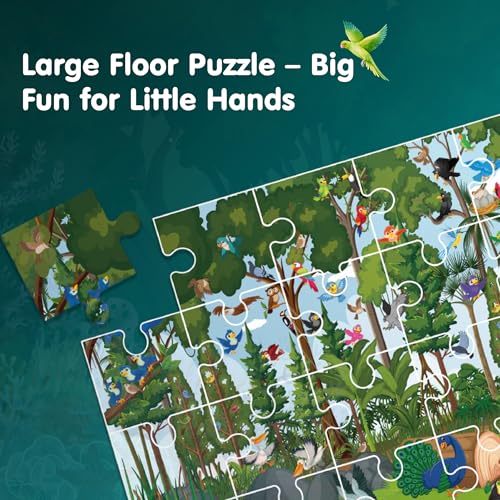 Image of Find The Character | Birds! Our Flying Friends 30-Piece Floor Animals Jigsaw Puzzle for Kids 3+ with Find The Sparrow-DIY Activity | Educational Toys for 3 Year Old | Jigsaw Puzzle Animals