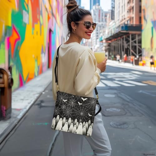 Image of HUGS IDEA Boho Bags for Women Leather Handbag Shoulder Bucket Crossbody Purse