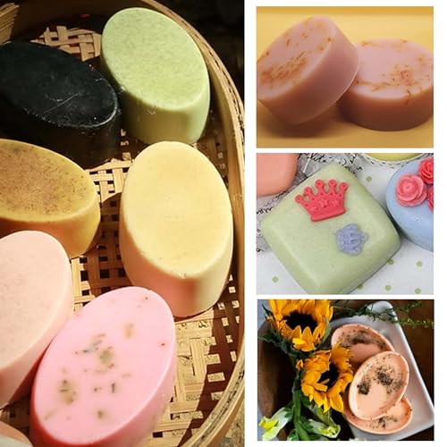 Image of MoldBerry 24 Cavity Small Soap Mold | Multi-Shape Silicone Soap Making Mould (Round, Oval, Pears, Square, Rectangle) | Mini Soap Mould for Hotel Guest Soap, Sample Soap, DIY Bath Bar - Multicolor
