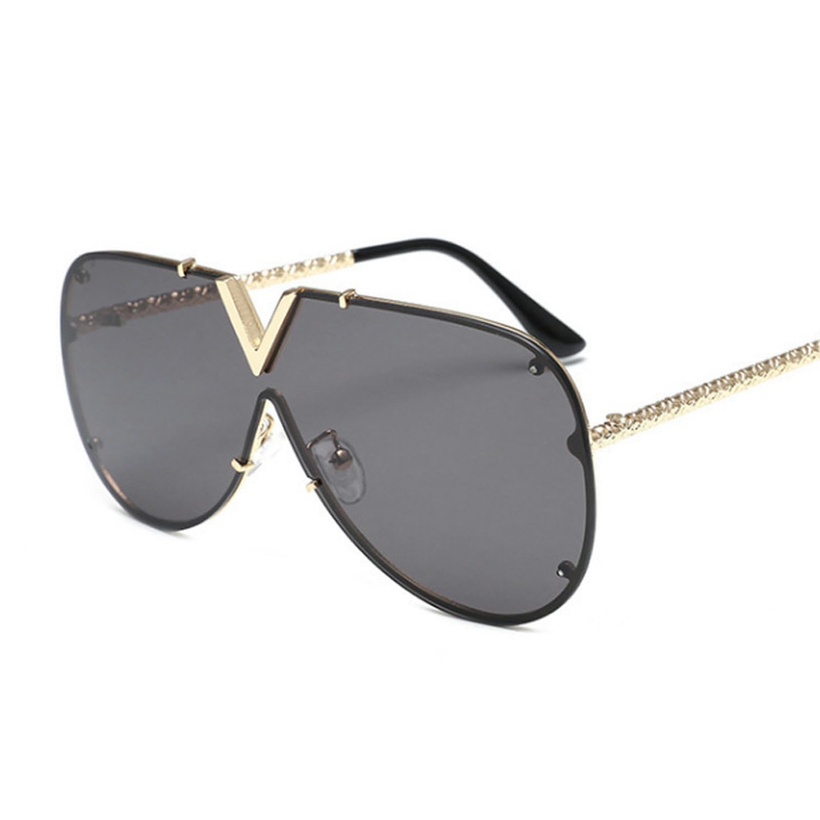 NOGRAX Okulary oversize okulary przeciwsłoneczne mężczyźni kobiety vintage gradient luksusowe metalowe okulary przeciwsłoneczne męskie damskie jedna soczewka