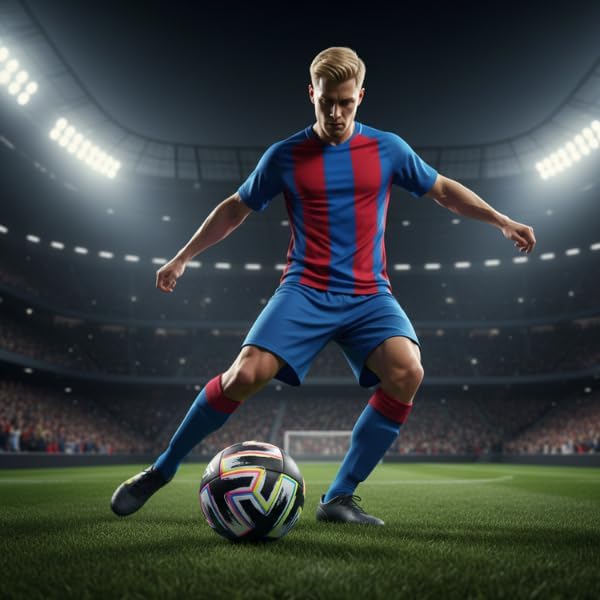 Black Leather High-Performance Thermo Bonded Leather Soccer Ball Size 5 "Non-inflated Durable Surface Bright Colors - Image 6