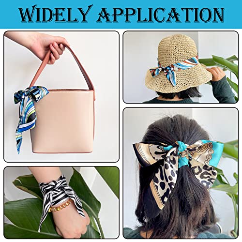 Rainflowwer Fashion Scarf Handle Bag Hair Tie Headband, 12Pcs Neckerchief Package Hair Head Band For Purse Decor, Neck Scarf Skinny Scarfs For Women Hair Bracelet #TOP5