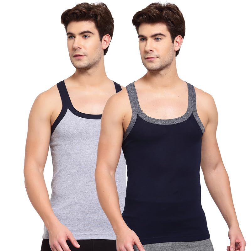 sportoMens Round Neck Solid Gym Vest Super Soft Cotton Combo Pack