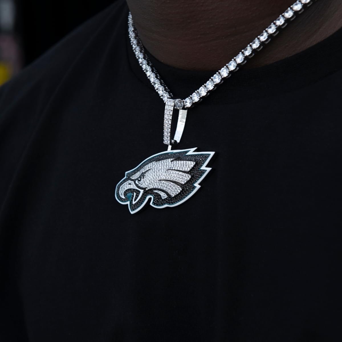 GLD Officially licensed NFL Sports Team Logo Pendant - Gold Plated Iced Out Football Necklace Charm - Image 5