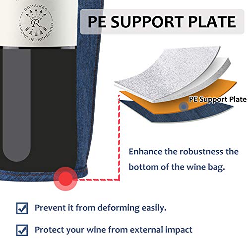 image for Tirrinia Single Wine Tote Bag, Insulated Padded Thermal Wine Bottle Ca