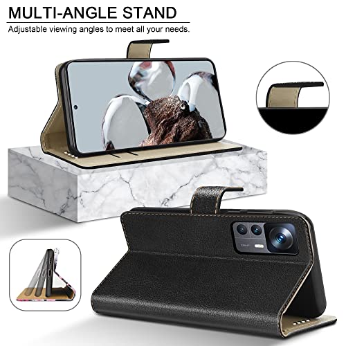PIXFAB For Xiaomi 12T & 12T Pro Leather Phone Case, Magnetic Closure Full Protection Book Folio Design - Image 4