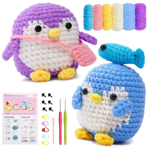Namner Animal Crochet Starter Kit, Beginner Crochet Kit Penguin