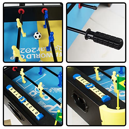 Image of FIFA World Cup 2022 Foosball Big Size Football Table Soccer Game Board for Adults Kids Boys and Girls Indoor Sport (Brazil-Argentina Foosball)