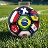 Balón de fútbol Icon Sports con Banderas de Países del Mundo - Talla 4 y Talla 5, Balón de Entrenamiento y Partido, Balón Internacional Multinacional 4