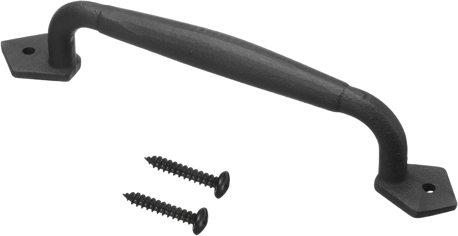 sourcing map Barn Door Handle, 10 Inch Gate Handles Door Hardware for Gate Garage Sheds Furniture, Black