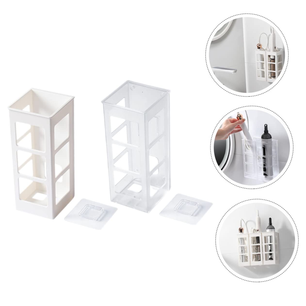 ORFOFE 4pezzi Per Asciugacapelli e Arricciacapelli Organizer Wall Mount Per Per Design e