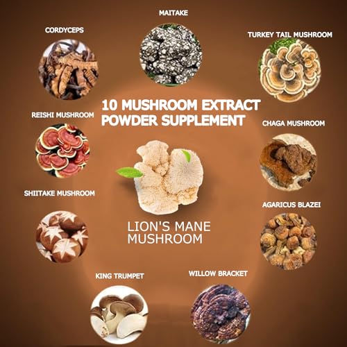 Mushroom Coffee, 10 Mushroom Extract Powder Blend Lion's Mane, Reishi, Chaga, Cordyceps, Turkey Tail, Brain Supplements with Instant Coffee for Energy, Focus, Memory and Immunity, 150g 30 Serving - Image 3