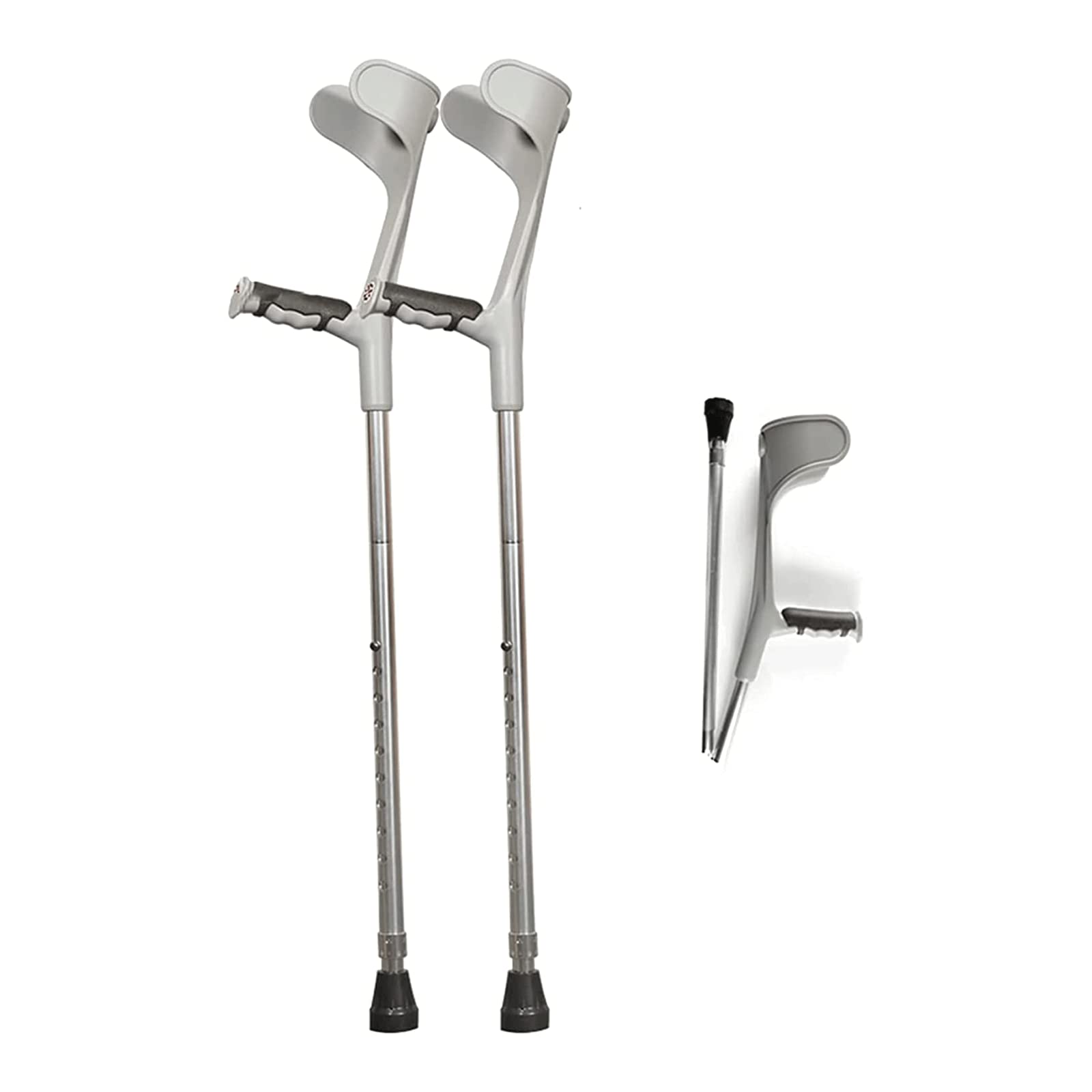 SAAKO Seguridad Muletas Muletas portátiles 1 par de Bastones de antebrazo Codos de Aluminio Plegables Ligeros Bastones para Caminar con Agarre cómodo Bastón para Caminar Cómodo