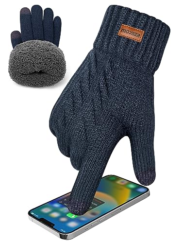 KEECOW Handschuhe Herren,Winterhandschuhe Herren Touchscreen Warme Thermo Fleece Strickhandschuhe...