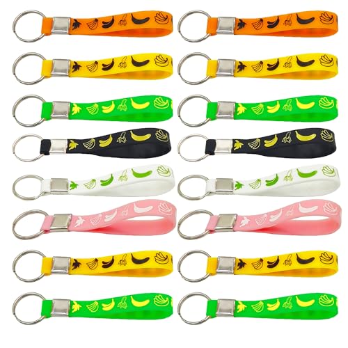 ATSMOICY 24PCS Banana Rubber Keychains Cute Fruit Party Themed Birthday