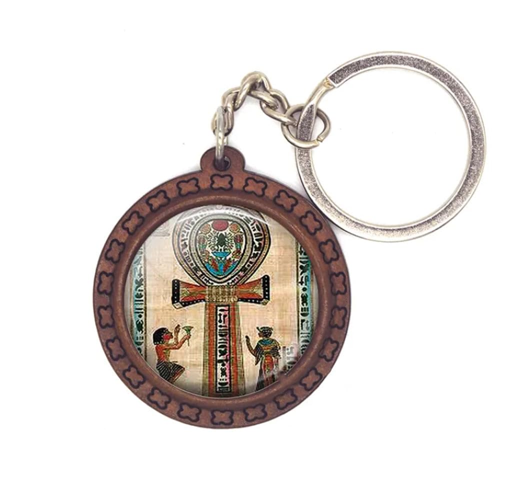 Luck Trader Women's Brown Ancient Egyptian Ankh Keyring Keychain