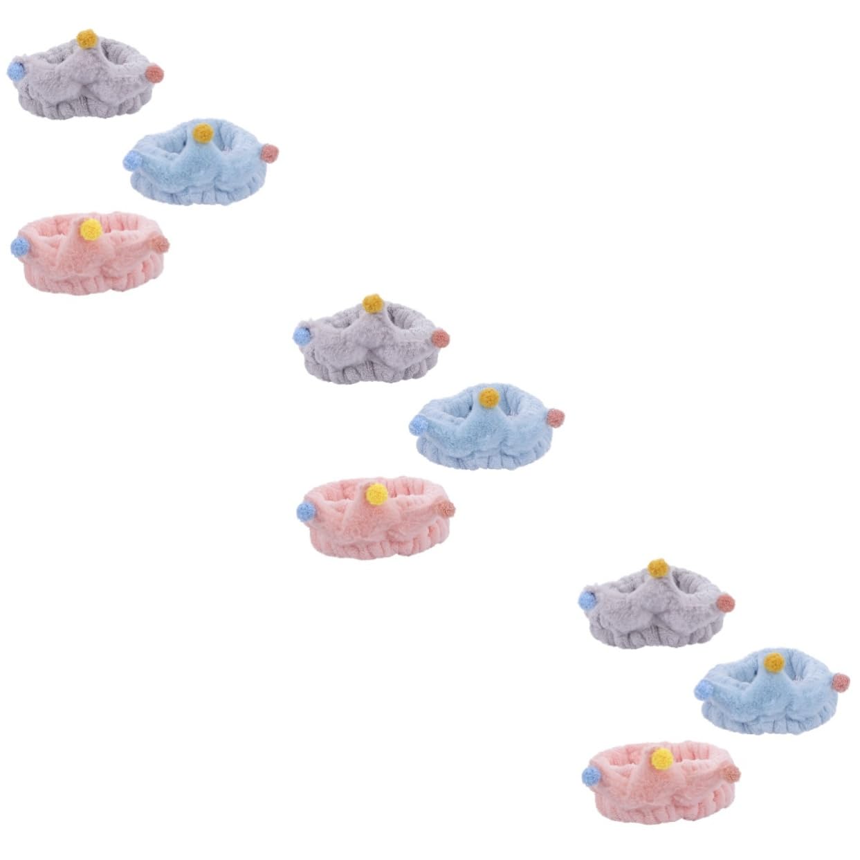 DOITOOL 9 Pz per cosmetica per il lavaggio del viso tiara fasce per in vello di corallo fasce elastiche per Terme trucco Rossore