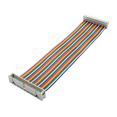 Samidea 2-Pack 40Pin Male To Female Idc Gpio Rainbow Ribbon Cable Jumper Wire For Raspberry Pi A+/B+/3 B, 20Cm/8" #TOP4