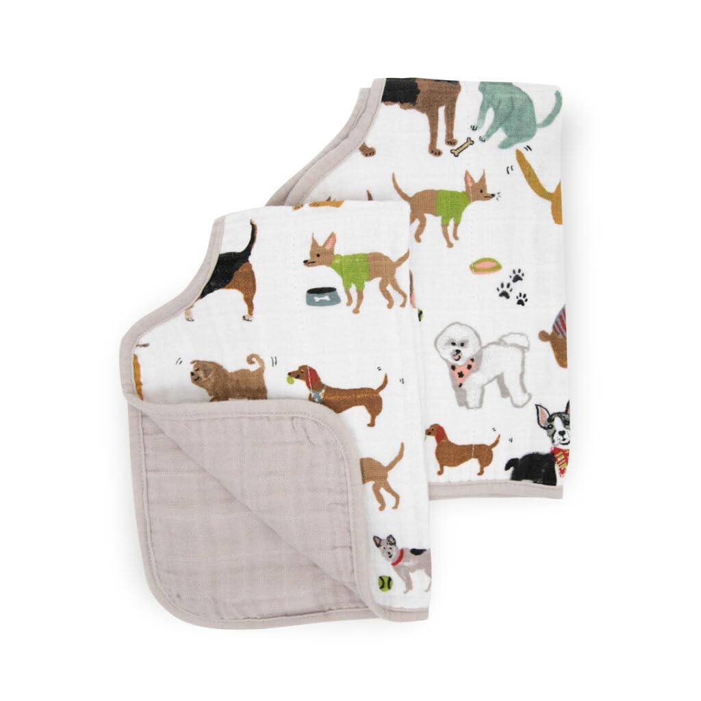 Little Unicorn Paquete de 2 ropa de algodón para eructos de muselina, 100 % algodón, multicapa, ultra absorbente y suave, diseño ergonómico, bebé recién nacido eructado, reversible, grande, 21 "x14",