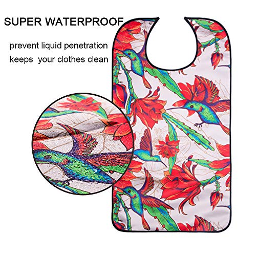 Adult Bibs For Eating, Washable And Reusable Clothing Protectors With Optional Pocket, Women (3 Pack) #TOP3