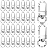 30Pcs Heavy Duty Metal Lobster Claw Clasps, Swivel Lanyards Snap Hooks with Key Rings Small Lobster Claw Clasp Keychain for Keychains Jewelry Making DIY Purse Bags Art Crafts（Silver）