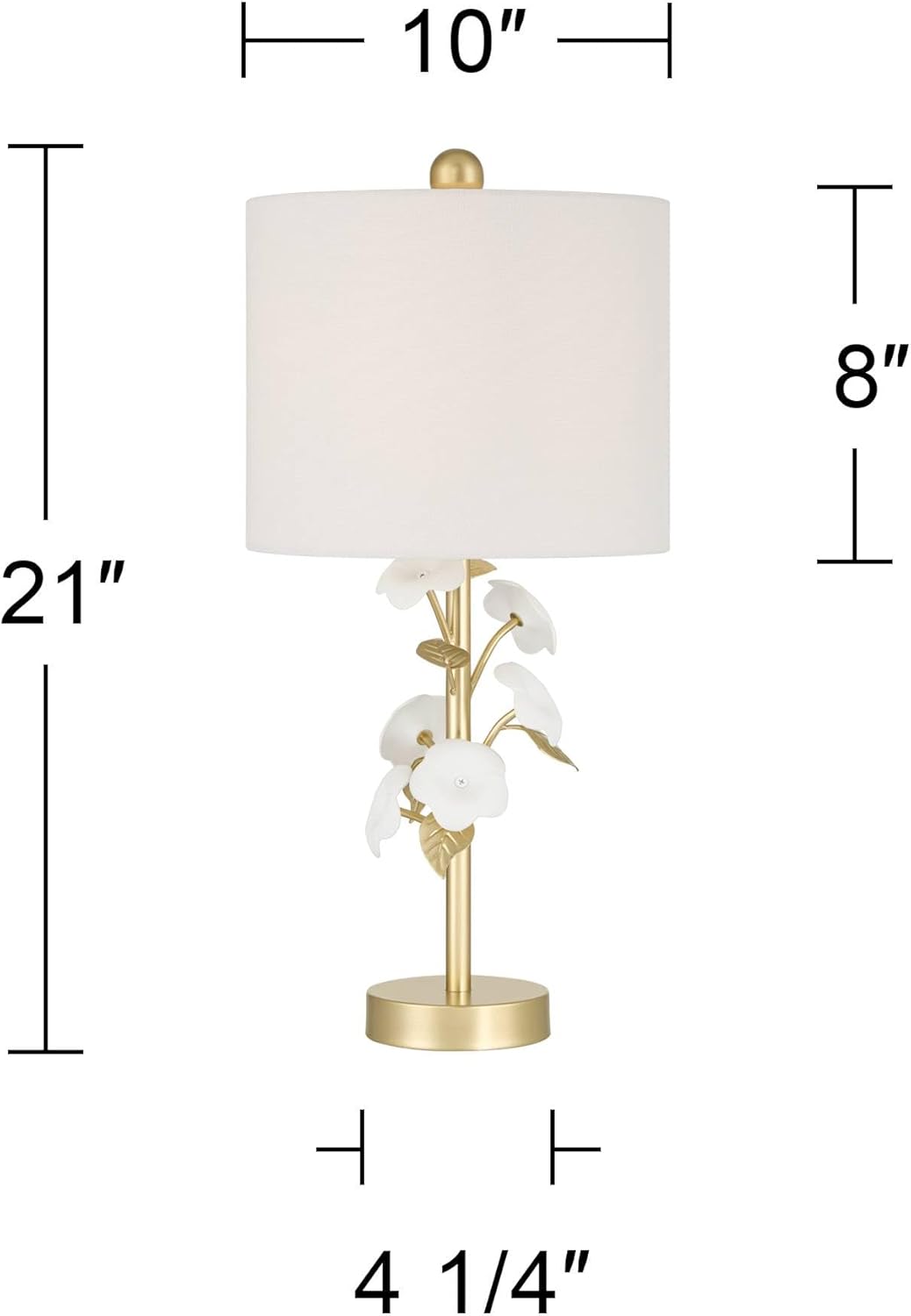 360 Lighting Descanco 21" High Gold and White Flower Table Lamp
