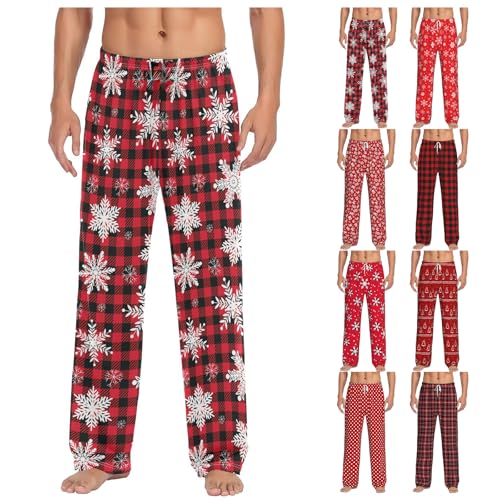 evzosrz Funny Pajama Pants Mens Womens Christmas Print Lounge Pants Drawstring Elastic Waist Soft Loose Fit Pj Sleep Bottoms4
