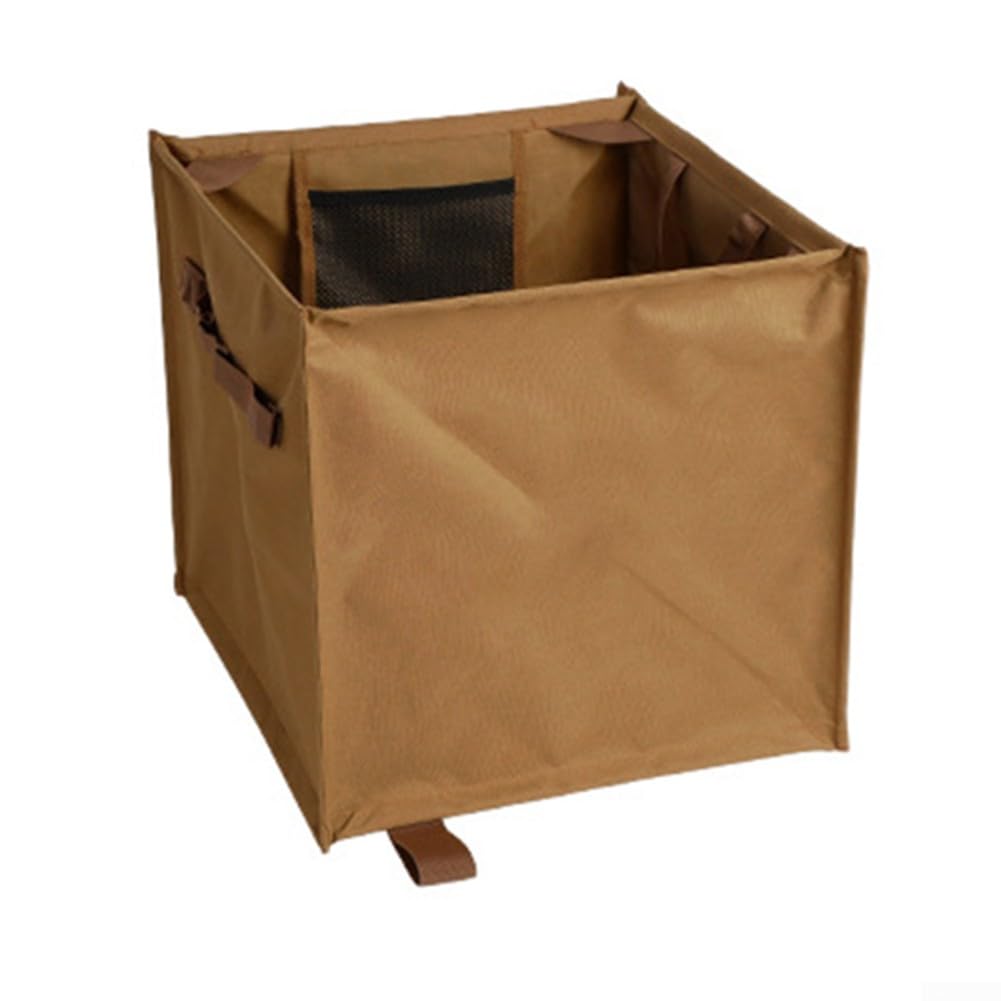 CWOQOCW Folding Climbing Arborist Throw Line Storage, Outdoor Foldable Oxford Cloth Trash Can, Tree Climbing Gear Throwline Box(khaki)
