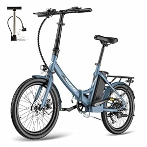 Elektrische fiets Fafrees F20 Light, 20″ vouwen elektrische stadsfiets voor vrouwelijke mannen, 250W motor, 14,5Ah/522Wh batterij, E-bike Shimano 7 versnellingen, 110 km bereik, Blau