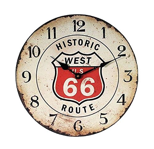 ルート66 カフェクロック 掛け時計 アンティーク風 ホワイト(アイボリー) ルート66 カフェクロック 掛け時計 アンティーク風 ホワイト(アイボリー)