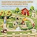 Lehoo Castle Wooden Train Set for Toddlers 2-4, Wooden Train Track, Farm Animals Toys for Ages 3-5, 3 Year Old Boy Gift, Toys for 4 Year Old Boys