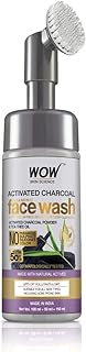 WOW Skin Science Charcoal Foaming Face Wash with Built-In Face Brush for deep cleansing - No Parabens, Sulphate, Silicones & Color - 100mL