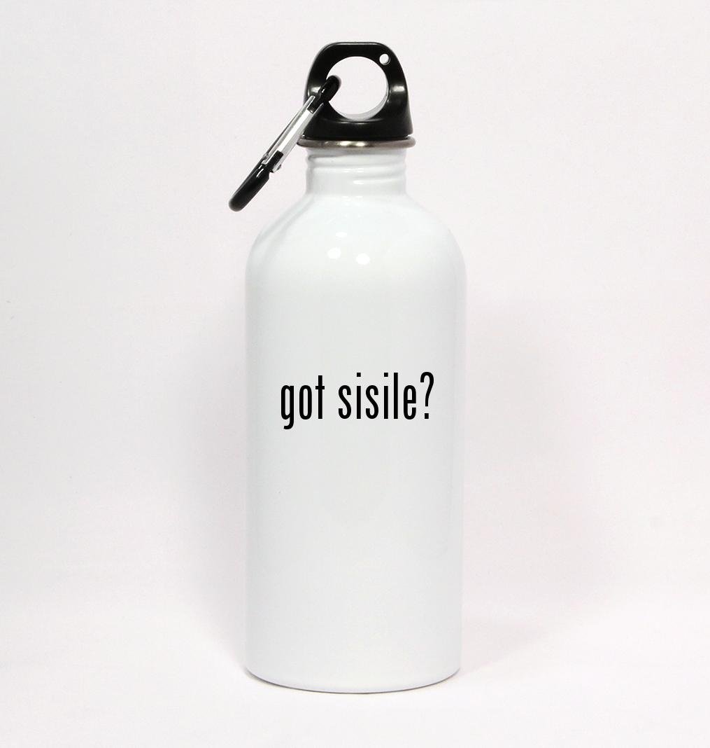 got sisile? - White Water Bottle with Carabiner 20oz