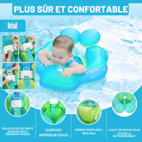 Bouée bébé avec siège de sécurité pour éviter les basculements - 3