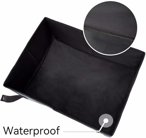 Miniatura 6 de Caja de arena de viaje para gatos con tapa y asa portátil  Caja de arena de viaje plegable impermeable para gatos, suave estándar portátil plegable