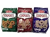 Stauffer's Holiday Cookies: Shortbread, Iced Gingerbread, White Fudge Shortbread, 12 Oz. Bags [1 of Each]