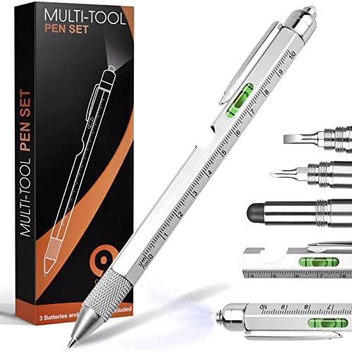 9 in 1 Multi-Tool Pen for Men, Tools with Ballpoint Pen, Screwdri...
