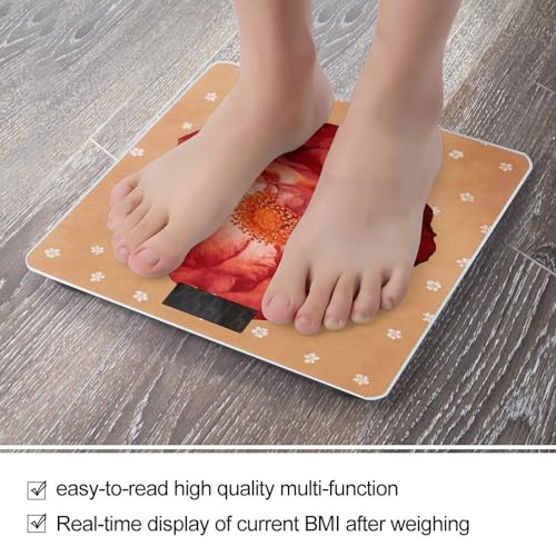 Báscula Digital de Baño Boho Red Flower con Pantalla LCD miniatura 5