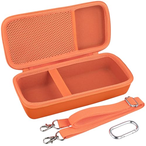 Image of co2CREA Hard Travel Case for Bose SoundLink Flex 2 /1 Speaker, Orange | Carabiner Attachment, Comfortable Handle, Detachable Shoulder Strap, Accessory Organization, Secure Protective Storage