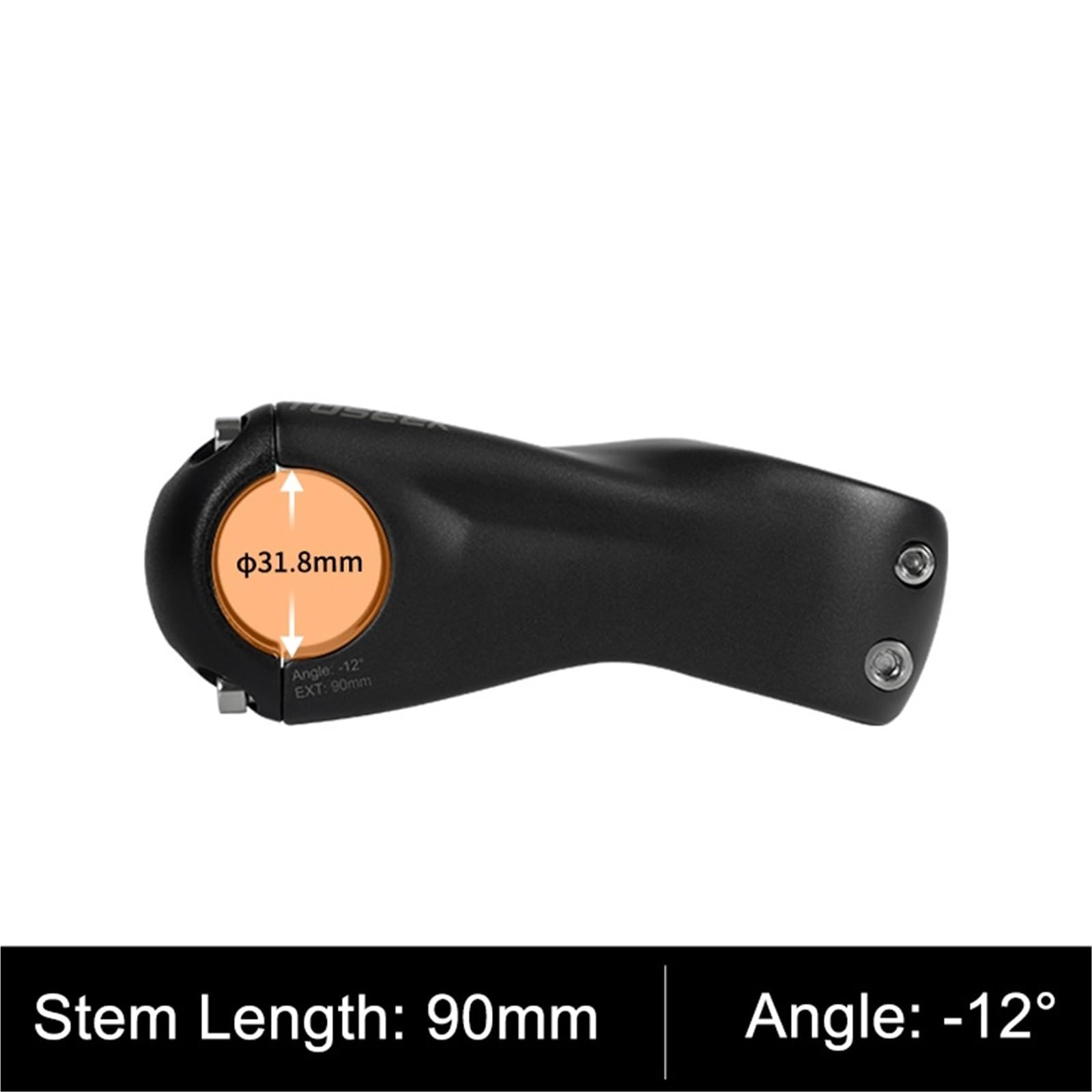 Genérico Potencia De Carbono Negro Mate 12 Grados 31,8 Mm 100 Mm-130 Mm For Bicicletas De Montaña