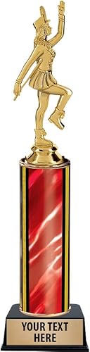 Trofeos femeninos Majorette rojos de 12 pulgadas - Premios personalizados del trofeo femenino Majorette