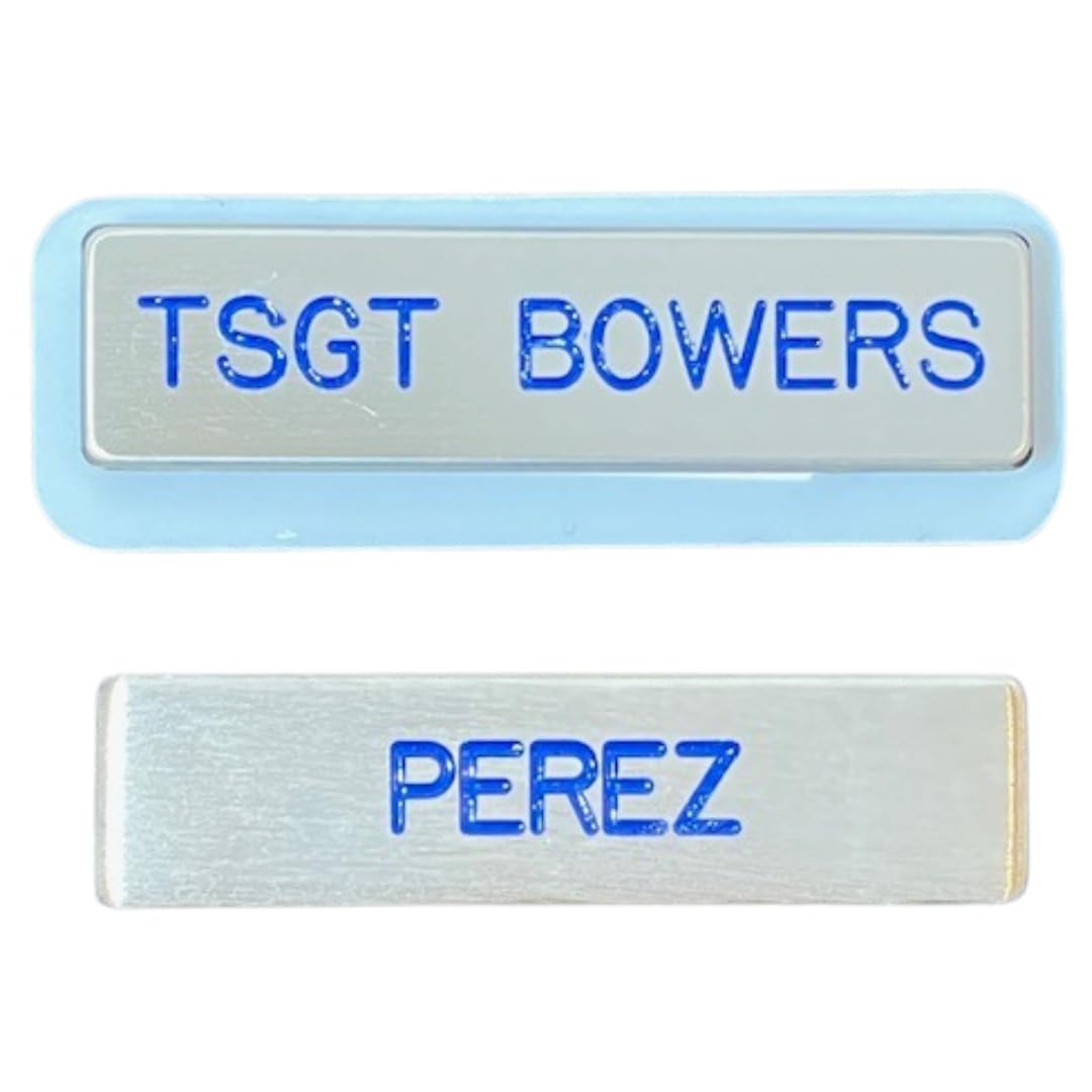 dress blue name plates Custom U.S. Air Force Service Dress Brushed Steel Name Tag