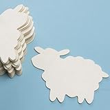 Pack of 24 Unfinished Wooden Sheep Cutouts - Baby Lamb Blank Wood Cutouts Ready for DIY Kids Crafts Religious VBS and Sunday School Activities from Factory Direct Craft (5-1/4' L x 4-1/8' W)