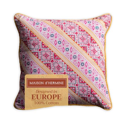 Maison d' Hermine Throw Pillow Covers 100% Cotton (18" x 18" - Pack of 1)