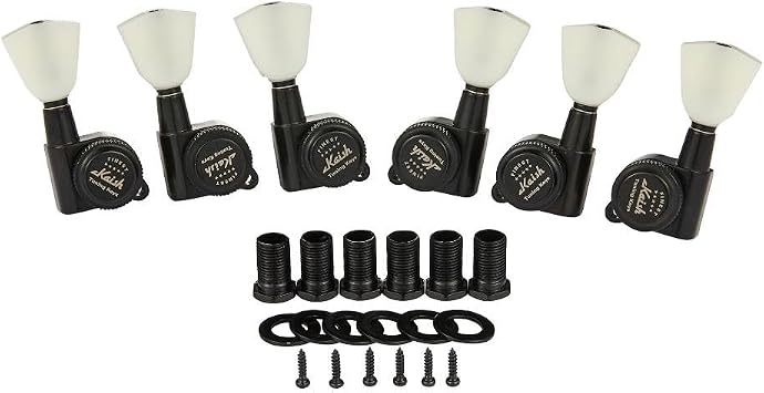 KAISH 3x3 Off White Keystone Locking Tuners 181 Guitar Tuning Keys Locking Tuning Machines for LP/Les Paul/SG/ES or Acoustic Guitars Black