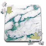 3dRose Image of Luxury and Trendy Teal Metal Glitter Veins Gray Marble - Puzzle, 10 by 10-inch (pzl_275087_2)