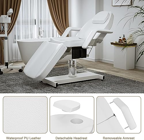 OKAKOPA-Tattoo-Chair-Facial-Bed-for-Esthetician-360-Swive-Upgraded-Hydraulic-Spa-Lash-Chair-Tattoo-Bed-for-Client-wSuper-Large-Pump-for-More-Stability-Professional-Massage-Bed-White